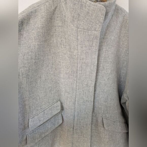 J. Crew Cocoon coat in Italian stadium-cloth wool blend Zip Jacket Grey Size - Picture 6 of 13